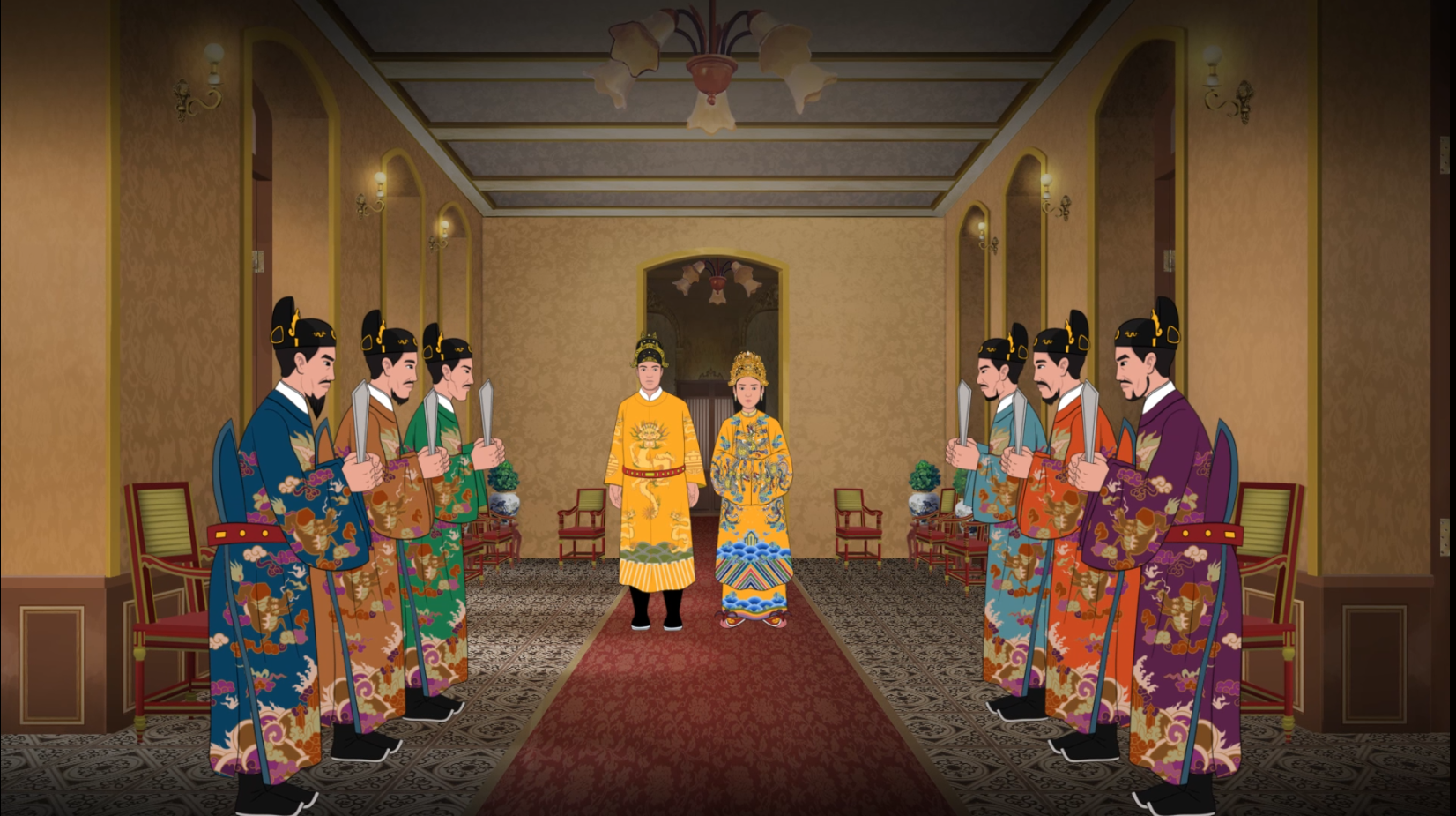 Điện Kiến Trung và vua Bảo Đại xuất hiện trong phim hoạt hình lịch sử Khát vọng non sông.
